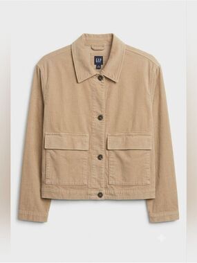 GAP Tan Denim Jacket, Buttons, Large Pockets, Collar, NWT, XL